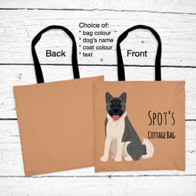 Load image into Gallery viewer, Akita tote bag personalized