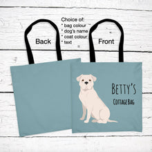 Load image into Gallery viewer, American Bulldog tote bag personalized