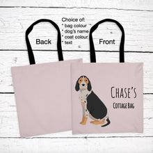 Load image into Gallery viewer, American English Coonhound tote bag personalized