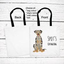 Load image into Gallery viewer, American Leopard Dog tote bag personalized