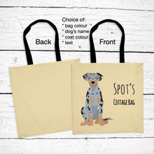 Load image into Gallery viewer, American Leopard Dog tote bag personalized