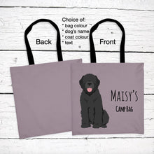 Load image into Gallery viewer, Bouvier de Flandres (natural ears) tote bag personalized