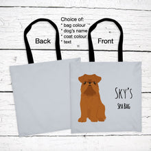 Load image into Gallery viewer, Brussels Griffon tote bag personalized