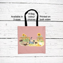 Load image into Gallery viewer, Ducks and Sunflowers Tote Bag