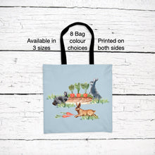 Load image into Gallery viewer, Rabbits in Garden Tote Bag