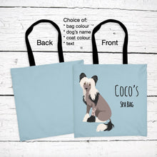 Load image into Gallery viewer, Chinese Crested tote bag personalized