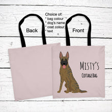 Load image into Gallery viewer, Dutch Shepherd tote bag personalized