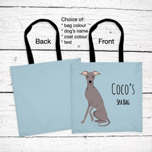 Load image into Gallery viewer, Italian Greyhound tote bag personalized