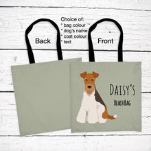 Load image into Gallery viewer, Wire Fox Terrier tote bag personalized
