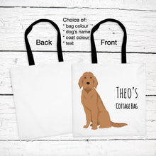 Load image into Gallery viewer, Goldendoodle tote bag personalized