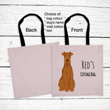 Load image into Gallery viewer, Irish Terrier tote bag personalized