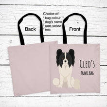 Load image into Gallery viewer, Papillon tote bag personalized