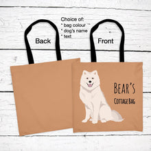 Load image into Gallery viewer, Japanese Spitz tote bag personalized