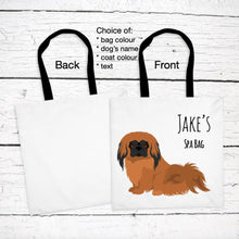 Load image into Gallery viewer, Pekingese tote bag personalized