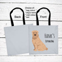 Load image into Gallery viewer, Shar Pei tote bag personalized