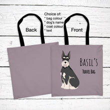 Load image into Gallery viewer, Giant Schnauzer (cropped ears) tote bag personalized