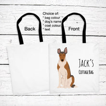 Load image into Gallery viewer, Smooth Collie tote bag personalized