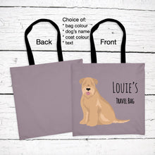 Load image into Gallery viewer, Soft Coated Wheaten Terrier tote bag personalized