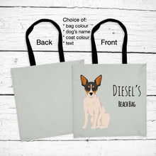 Load image into Gallery viewer, Rat Terrier tote bag personalized