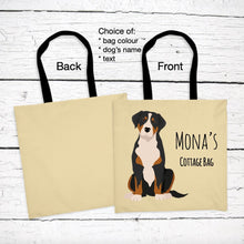 Load image into Gallery viewer, Greater Swiss Mountain Dog tote bag personalized
