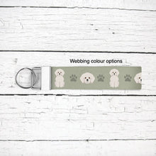 Load image into Gallery viewer, Bichon Frise key wristlet