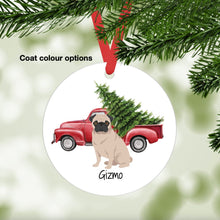 Load image into Gallery viewer, Pug ornament personalized