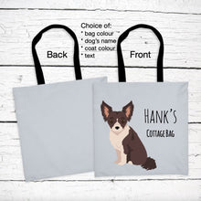 Load image into Gallery viewer, Chipoo (Chihuahua/Poodle mix) tote bag personalized