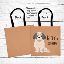 Load image into Gallery viewer, Peekapoo (Pekingese/Poodle mix) tote bag personalized
