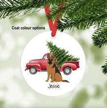 Load image into Gallery viewer, German Shepherd ornament personalized