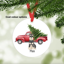 Load image into Gallery viewer, Miniature Schnauzer (cropped ears) ornament personalized