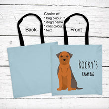 Load image into Gallery viewer, Border Terrier tote bag personalized