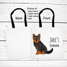 Load image into Gallery viewer, Chorkie (Chihuahua/Yorkie mix) tote bag personalized