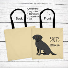 Load image into Gallery viewer, Chug (Chihuahua/Pug mix) tote bag personalized