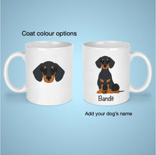 Load image into Gallery viewer, Dachshund (Smoothcoat) 11 oz mug personalized