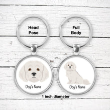 Load image into Gallery viewer, Maltese (short hair) keychain personalized