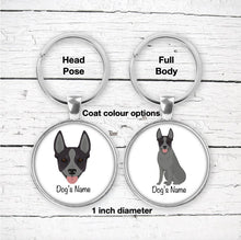 Load image into Gallery viewer, Australian Stumpy Tail Cattle Dog keychain personalized