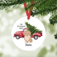 Load image into Gallery viewer, Bichpoo puppy (Bichon Frise/poodle mix) ornament personalized