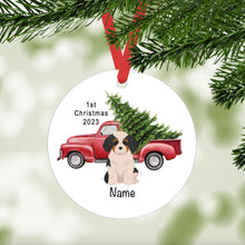 Load image into Gallery viewer, Cavachon puppy (Cavalier/Bichon Frise mix) ornament personalized