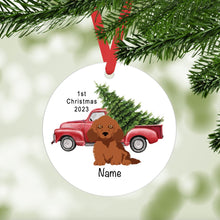 Load image into Gallery viewer, Dachshund puppy (longhaired) ornament personalized