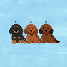 Load image into Gallery viewer, Dachshund puppy (longhaired) ornament personalized