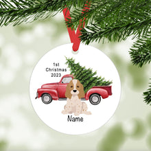 Load image into Gallery viewer, English Cocker Spaniel puppy ornament personalized