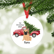 Load image into Gallery viewer, French Bulldog puppy ornament personalized