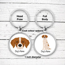 Load image into Gallery viewer, English Pointer bezel keychain personalized