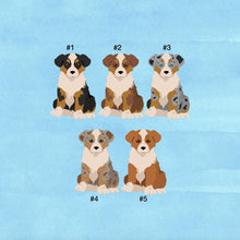 Load image into Gallery viewer, Miniature American Shepherd puppy ornament personalized