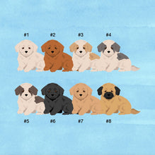 Load image into Gallery viewer, Peekapoo (Pekingese/Poodle mix) puppy ornament personalized