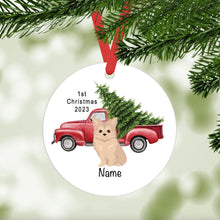 Load image into Gallery viewer, Pomchi (Pomeranian/Chihuahua mix) puppy ornament personalized