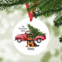 Load image into Gallery viewer, Yorkshire Terrier puppy ornament personalized