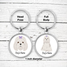 Load image into Gallery viewer, Maltese (long hair) keychain personalized