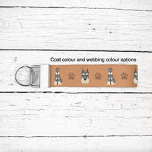 Load image into Gallery viewer, Standard Schnauzer (cropped ears) key wristlet