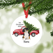 Load image into Gallery viewer, Australian Shepherd puppy ornament personalized